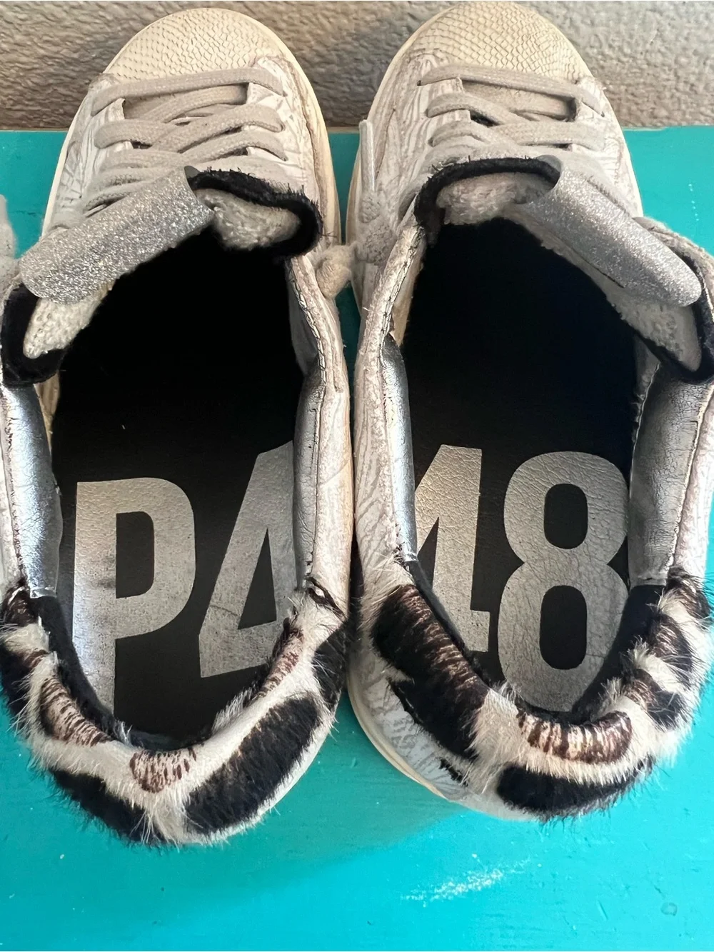 P448 John-W Dusty Giraffe Sneakers Calf Hair Size 36